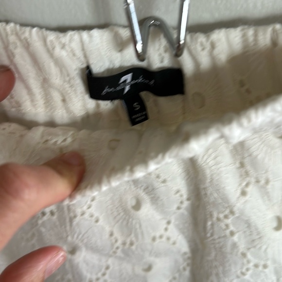 7 For All Mankind White Eyelet Top and Skirt Set - Picture 4 of 6